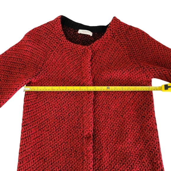 NORTHLAND VICOLO red black knit wool cashmere blend cardigan coat jacket - Picture 11 of 13
